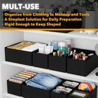 SpaceAid Drawer Organizer Clothes, 24 Pack Dresser Organizer Bins for Nursery, Closet Organization and Storage Dividers for Clothing, Baby Clothes, Underwears, Socks (Black)