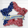 4th of July Wreath Patriotic Decorations for Front Door - 19 inch Memorial Day 250th Anniversary USA Fourth of July Burlap Star Wreath, Red White and Blue Hanging for Independence Day 2026 Decor