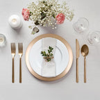 Hosley Set of 4, Gold Metal Decorative Charger Plate- 12" Diameter. Ideal GIFT for Wedding, Party Favor, Birthday
