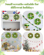 DDHS 11 Inch Small Boxwood Wreath for Front Doors, 2 Packs Artificial Mini Green Wreath Weatherproof, Spring Summer Indoor Outdoor Wreaths for Wall Window Table Wedding Home Decor Party Farmhouse