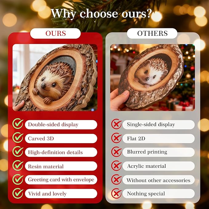 Forest Animal Christmas Ornaments, Valentines Day Gifts for Him Her Women, Funny Forest Animal Ornaments for Christmas Tree, 3D Ornaments Hanging Animal Lovers & Easter Basket Stuffers(Sloth)