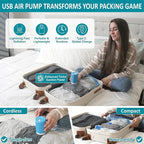 Cozy Essential Travel Vacuum Storage Bags with Rechargeable Cordless Electric Pump, Space Saver Bags for Luggage, Suitcase, Carry-On, for Clothes, Blankets, Comforters, Pillows, 26 Combo