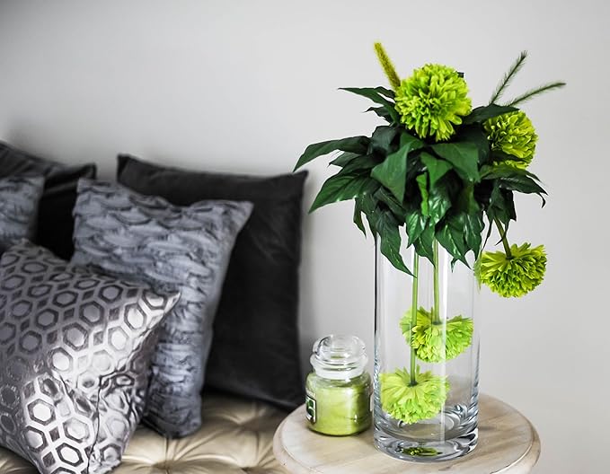 WGVI Quality Thick Weighted Clear Cylinder Glass Vases, 4" W x 6" H, Flower Arrangement Glass Candle Holders Wedding Centerpieces Terrarium Planter Floral Storage Container Pen Brush Holder, 1 Piece