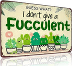 Bestylez Garden Gifts Vintage I Don't Give A Succulent Gardening Signs for Home Garden Greenhouse Living Room Bedroom Yard Outdoor Decor 8X12 Inch (3363)