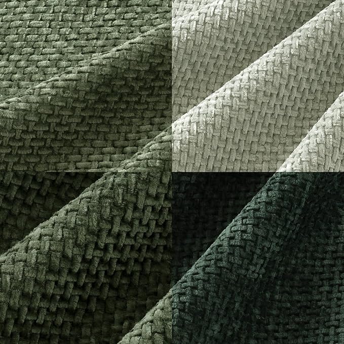 MIULEE Pack of 4 Couch Throw Pillow Covers 22x22 Inch Green Soft Decorative Chenille Pillow Covers Farmhouse Accent Cushion Covers for Boho Spring Home Decor Sofa Bedroom Living Room