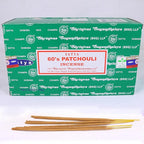 Nag Champa Incense Stick Packs - Hand Rolled & Non-Toxic - Perfect for Meditation and Yoga - Home Fragrance Gift Pack - 15g, Set of 12 Packs (60's Patchouli)