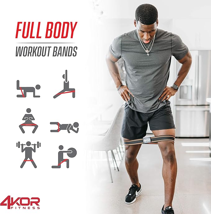 4KOR Fitness Resistance Loop Band Set, Perfect for Crossfit, Yoga, Physical Therapy, and Booty Building