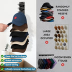 4 Pack Hat Organizer for Baseball Caps, Hat Organizer for Wall Hold up to 36 Hats, Wall-Mounted Hat Display Stand, Hat Rack, Baseball Hat Organizer, Black