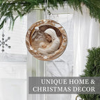 2025 Christmas Ornaments, Christmas Tree Ornaments Acrylic, Faux Stained Glass Effect White Elephant Gifts Exchange, Unique Suncatcher Xmas Stocking Stuffers for Women, Men (Holy Nativity)