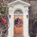 250th Anniversary Patriotic Wreath, 4th of July Wreath for Front Door, Patriotic Wreath Handmade Eagle Wreaths, Memorial Day Home Decoration for Indoor and Outdoor (D)
