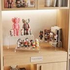 FUNFERY Acrylic Display Risers,2 Sets(7.8" L~8.2" L~8.6" L) Display Stand Shelf for Figure,Collectibles,Cupcake,Clear Acrylic Risers for Displays Case Cabinet,Dessert Table,Shelf Riser for Decor,Food