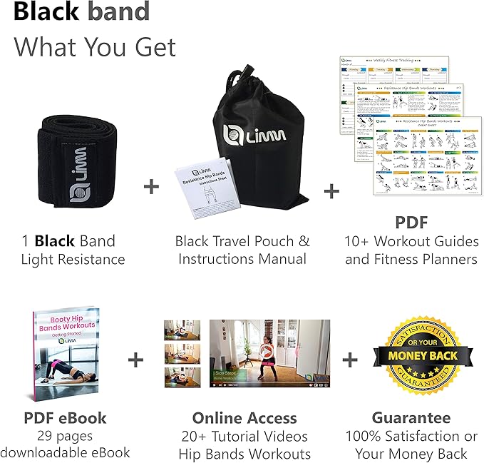 Fittest Pro by Limm Resistance Bands for Legs and Butt, Fabric Exercise Loop Bands Yoga, Pilates, Rehab, Fitness and Home Workout, Strength Bands for Booty