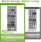 Unjumbly Over the Door Shoe Organizer with 40 Large Breathable Mesh Pockets, Space Saving Shoe Holder, Hanging Shoe Rack for Entryway Bedroom Closet Storage (Grey, 80 Pockets)