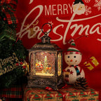Wondise Christmas Muscal Snow Globe with Timer, USB Plug-in & Battery Operated Spinning Water Glitters Lighted Singing Snow Globe Lantern for Christmas Decorations(Santa)