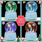 Snow Globes,Mermaid Snowglobes with Musical,LED Lights, Musical Snow Globe Music Box Color Lights