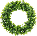 U'Artlines 17" Spring Summer Wreath for Door Green Boxwood Wreath Greenery Hanging Garland for Home Wedding Wall Window Decoration(01)