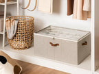 StorageWorks Shoe Organizer for Closet, Fits up to 24 Pairs, Shoe Cubby Storage Containers with Adjustable Dividers and Clear Cover, Taupe