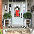 2 Pcs Red Wreath Sash for Front Door Linen Wreath Ribbon Bow for Yard Porch Garland Home Decor