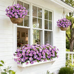 6 Pcs Artificial Petunia Flowers for Outdoor, Fake Spring Petunias Faux Silk Flowers for Outdoors UV Resistant Plants for Planters Garden Porch Patio Window Box Indoor Table Decor(Violet Lotus)