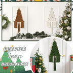 HunnmingRe 3 Pcs Large Macrame Christmas Tree Macrame Christmas Wall Decoration Hanging Ornaments Boho Wall Decor for Party Supplies (Beige,Brown and Army Green)