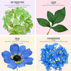Spring Wreaths for Front Door 24 Inch Summer Wreath with Lifelike Blue Hydrangea Gerbera and Daisy, Wreath Decor for Indoor or Outdoor Spring and Summer Wreaths for Front Door Outside