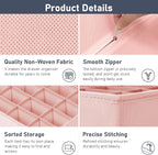 DIMJ Sock Organizer Drawer Organizer - Closet Organization and Storage, Underwear Drawer Organizer for Storing Socks, Handkerchiefs, Ties, Belts,Pink