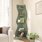LITTLE TREE Small Corner Shelf, Modern 5-Tier Wall Corner Bookshelf, Stylish Bookcase Storage Rack for Small Space, Living Room, Bedroom