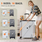 Nicetree 17-Pack Travel Vacuum Seal Bags with Rechargeable Wireless Pump – Vacuum Storage Bags for Clothing, Bedding & Seasonal Storage, Space Saver for Travel & Home