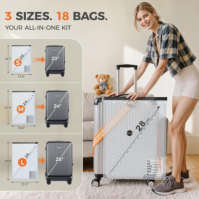 Nicetree 17-Pack Travel Vacuum Seal Bags with Rechargeable Wireless Pump – Vacuum Storage Bags for Clothing, Bedding & Seasonal Storage, Space Saver for Travel & Home