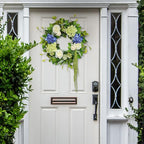Spring Summer Wreaths for Front Door 24 Inch Summer Wreath with Hydrangea, Rose & Peony Floral Spring Door Wreath with Lush Greenery for Indoor & Outdoor Seasonal Home Decor