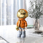 Dosker Small Astronaut Statues Mini Spaceman Sculpture Polyresin Arts Gifts Orange Figurine Ornament Room Decor for Men,Home and Desktop Accessories Tabletop Decoration, Living Room, Office, Bookshelf