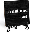 Home Decor, Farmhouse Shelf Decor For Living Room, Boho Aesthetic Table Decorations, Christian Gifts For Women Men, Entryway Tv Stand Fireplace Mantle Coffee Table Decoration (trust-03)