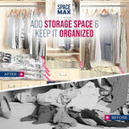Medium 6 Pack | SPACE MAX Premium Space Saver Vacuum Storage Bags - Save 80% More Storage Space - Reusable, Double Zip Seal & Leak Valve, Includes Travel Hand Pump