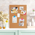 DOLLAR BOSS Magnetic Cork Board, 16" x 12" Small Cork Bulletin Board 0.7" Thick Frameless Corkboards for Walls Pin Notice Board with 8 Magnets 10 Pushpins for Home Office Kitchen School Decor Display