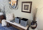 Shoe Cover Box - Welcome Guests to Please Cover Shoes. Indoor Foldable Storage Bin to Fill w/your Favorite Booties. For Homeowner, Real Estate Agent, Realtor Open House Supplies | 1 Grey & Black