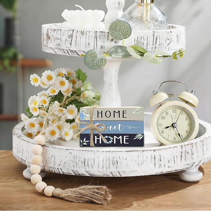 Mini Decorative Books For Home Decor, Small Wood Book Stack For Table Decor, Home Sweet Home decoration Books For Living Room Bookshelf, Farmhouse Stacked Books decoration（L51)