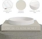 Decorative Concrete Tray & Book Decor Set - Scalloped Tray & Linen Box Enhance Your Coffee Table or Bookshelf Decor - Stylish Home Decoration for Your Living or Dining Room & as a Housewarming Gift