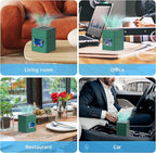 Aluminum Housing Smokeless Ashtray, Multifunctional 3 in 1 Smoke Ashtray with Lighter & USB Rechargeable, HEPA Filter, Home or Office (Green)