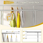 Raybee Clothes Rack Load 630LBS, Heavy Duty Clothes Rack, Rolling Clothing Racks for Hanging Clothes with Wheels, Adjustable & Commercial Garment Rack, 22" D x 75" W x 68" H