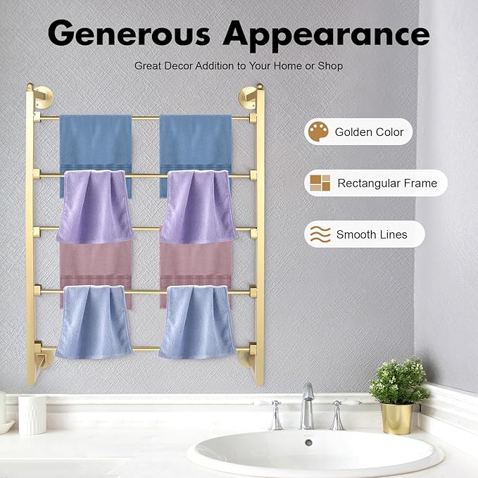 Scarf Organizer Wall Mounted, 5-Tier Scarf Display Rack, Metal Spiral Scarf Holder Belt Pants Hijab Hanger for Clothing Retail Store Home, 23.6" x 3.9" x 29.5"(Gold)