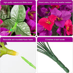 INSPRING Faux Bougainvillea Artificial Flowers for Outdoors Fake Plants Spring Outdoor Decor, 4 Bundles Realistic Silk Flowers for Outside UV Resistant for Porch Patio Window Planter Garden Home