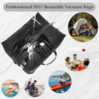 Vacuum Bags for Travel, Professional IP67 Reusable Vacuum Compression Bags for Travel Suitcases and Backpack, Durable Space Saver Bag (2 PACK, No Pump)