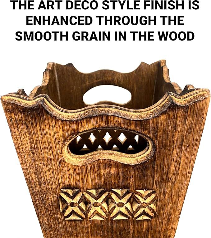 Classic Art Deco style wooden umbrella stand