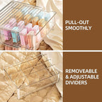 Underwear Drawer Organizer, Plastic Bra Storage Organizer for Closet, Bra Shelf Organizer, Clear Plastic Bra Drawers Stackable Pull Out Drawer Closet Organizer for Belts, Ties, Scarf