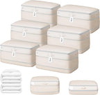 DIMJ Comforter Storage Bag - 100L Large Capacity Blanket Storage Compression Bags, Washable Space Saving Self Compression Organizer with Window Handles, Space Saver for Clothes, Bedding, Sheet