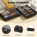 VEVOR Under Bed Shoe Storage Organizer, Set of 2, Total 32 Compartments, Underbed Shoes Closet Storage Solution with Clear Window, Breathable, Foldable Fabric Container Box with Reinforced Handles