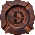 Cigar Ash Tray for Men Personalized Name Walnut Cigar Ashtrays for Outdooor Custom Wooden Ashtray Father's Day Christmas Engraved Monogramed Ashtray Gifts for Husband Dad Groomsmen Papa Grandpa