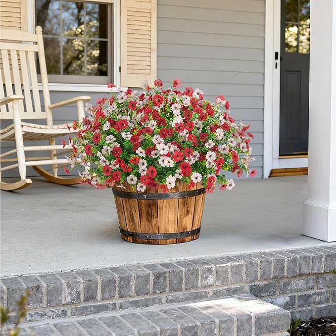Artificial Fake Flowers Plants for Outdoor Spring Summer Decor, 12 Bundles Faux Silk Flowers for Outdoor Outside Planter Colorful Daisy UV Resistant Look Real for Front Door Porch Patio Yard
