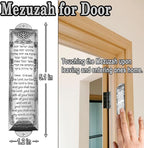 2 Pack Mezuzah with Scroll for Door - Jewish Mezuzah for Door Metal Cases with English and Hebrew Blessing for House Warming Hanukkah Gift (Antique Silvers)