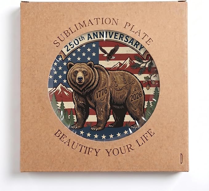 250th Anniversary Decorative Plates 8 Inch Vintage Wildlife Patriotic Decorations Commemorative Plates with Stand Memorial Day 4th of July Veterans Day Home & Office